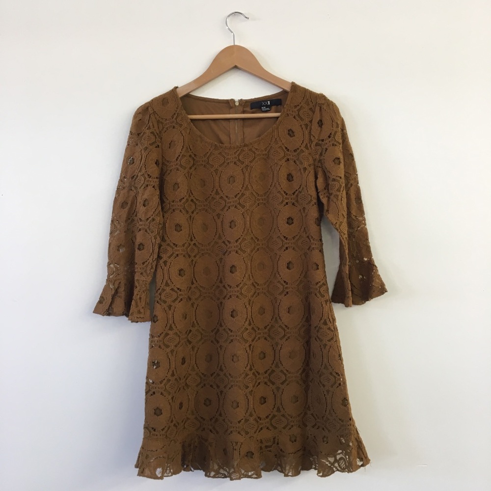 Chartreuse green lace dress SZ Medium